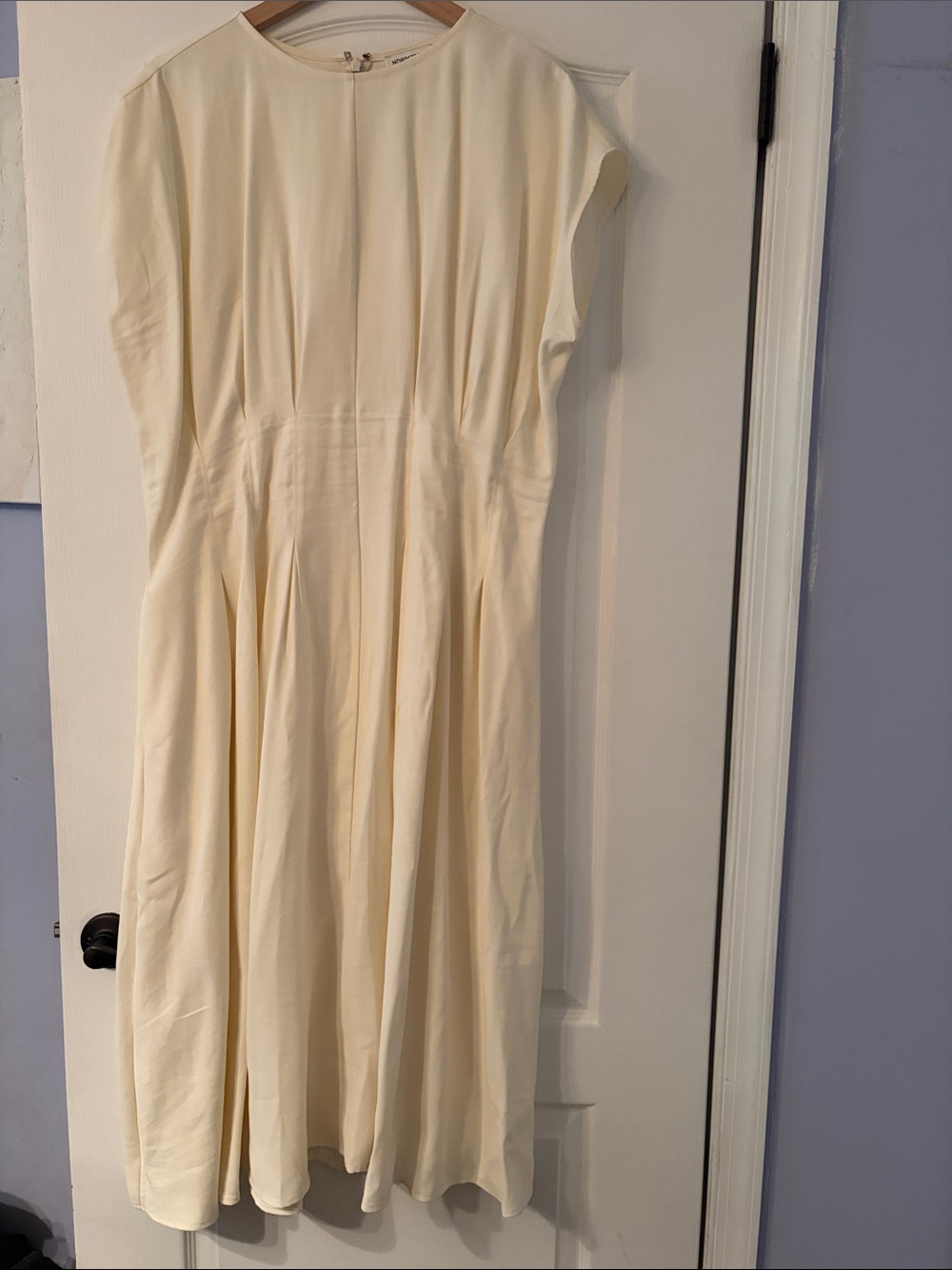 Nordstrom Cream Pleated Midi Dress